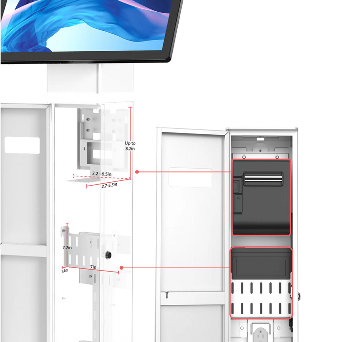 35’Interactive Kiosk Floor stand with LED Light and Printer Compartment CTA DIGITAL