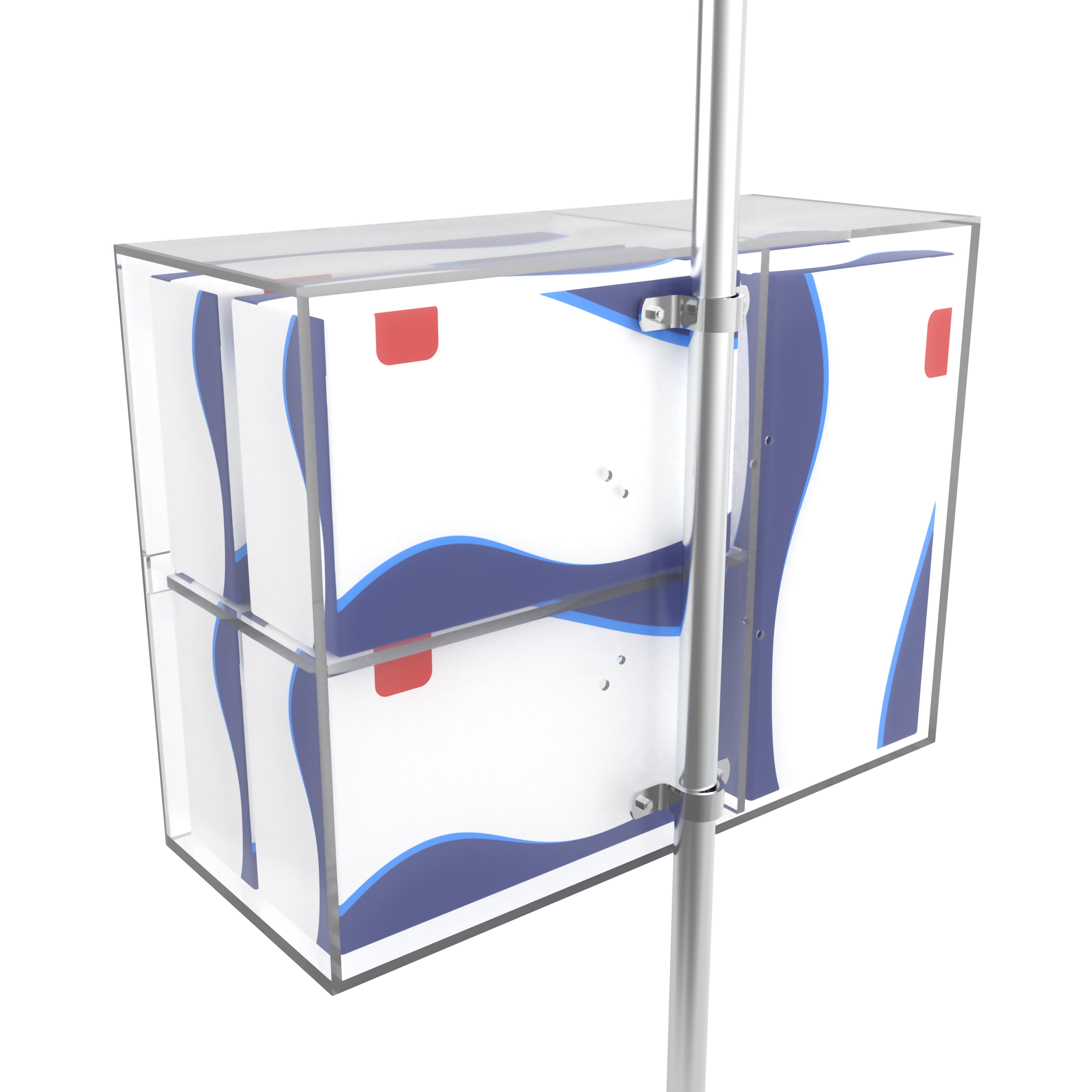 Security Box Acrylic Sanitizing Kit Compartment with VESA Compatibility for both Floor Stands and Wall Placement