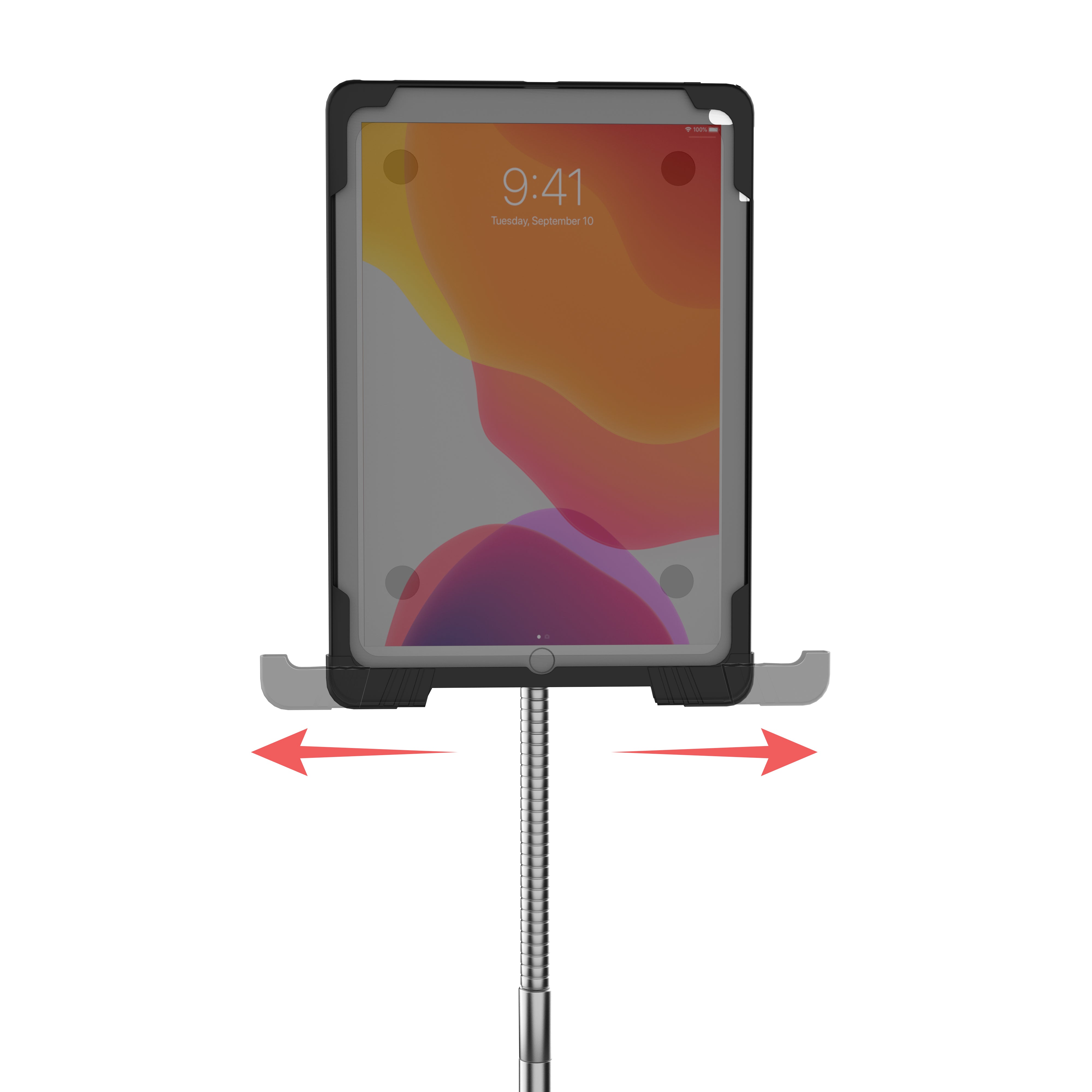 Security Enclosure Height-Adjustable Gooseneck Floor Stand for iPad 7th/ 8th/ 9th Gen 10.2”, iPad Air 3 &amp; iPad Pro 10.5”