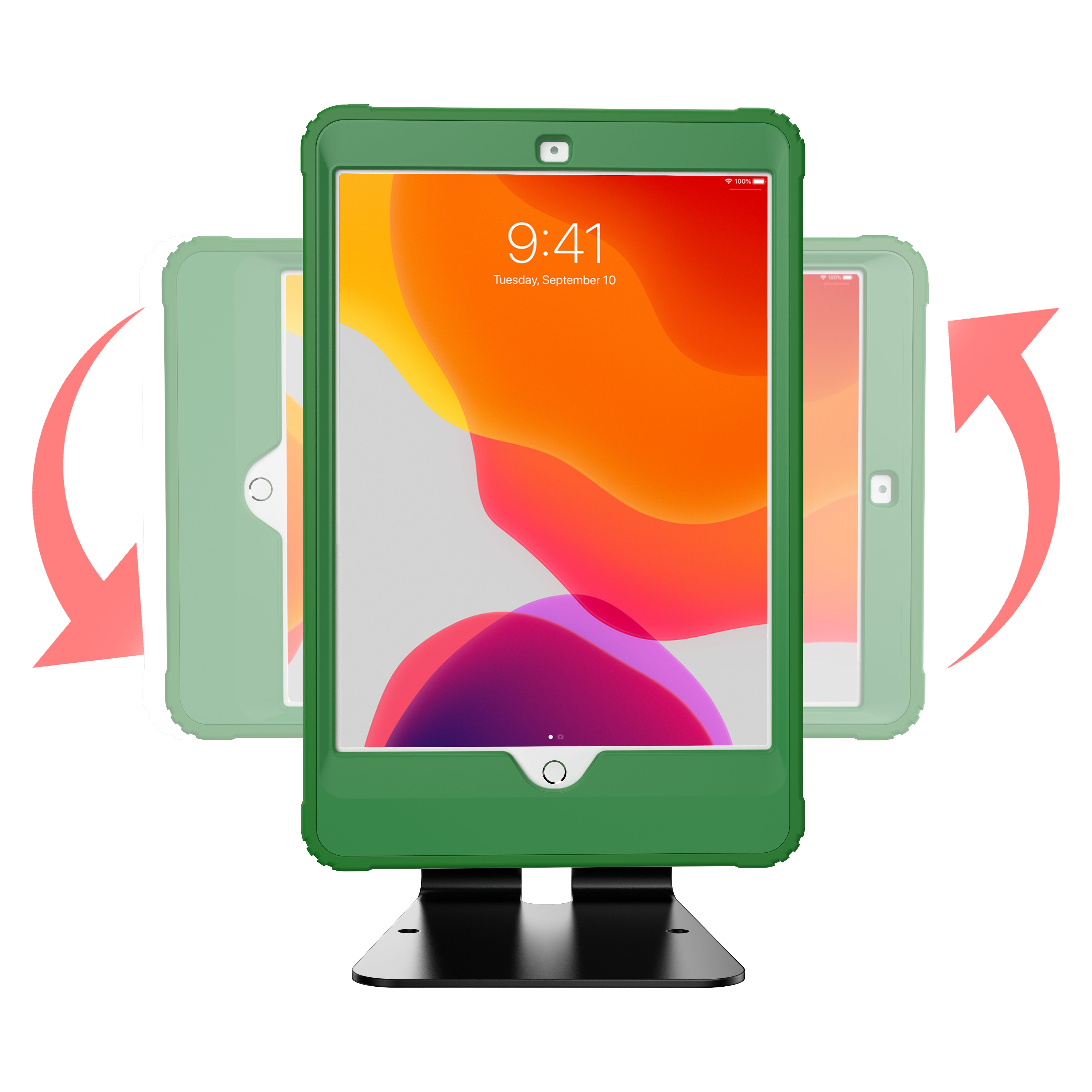 Quick Release Table Kiosk with Inductive Charging Case