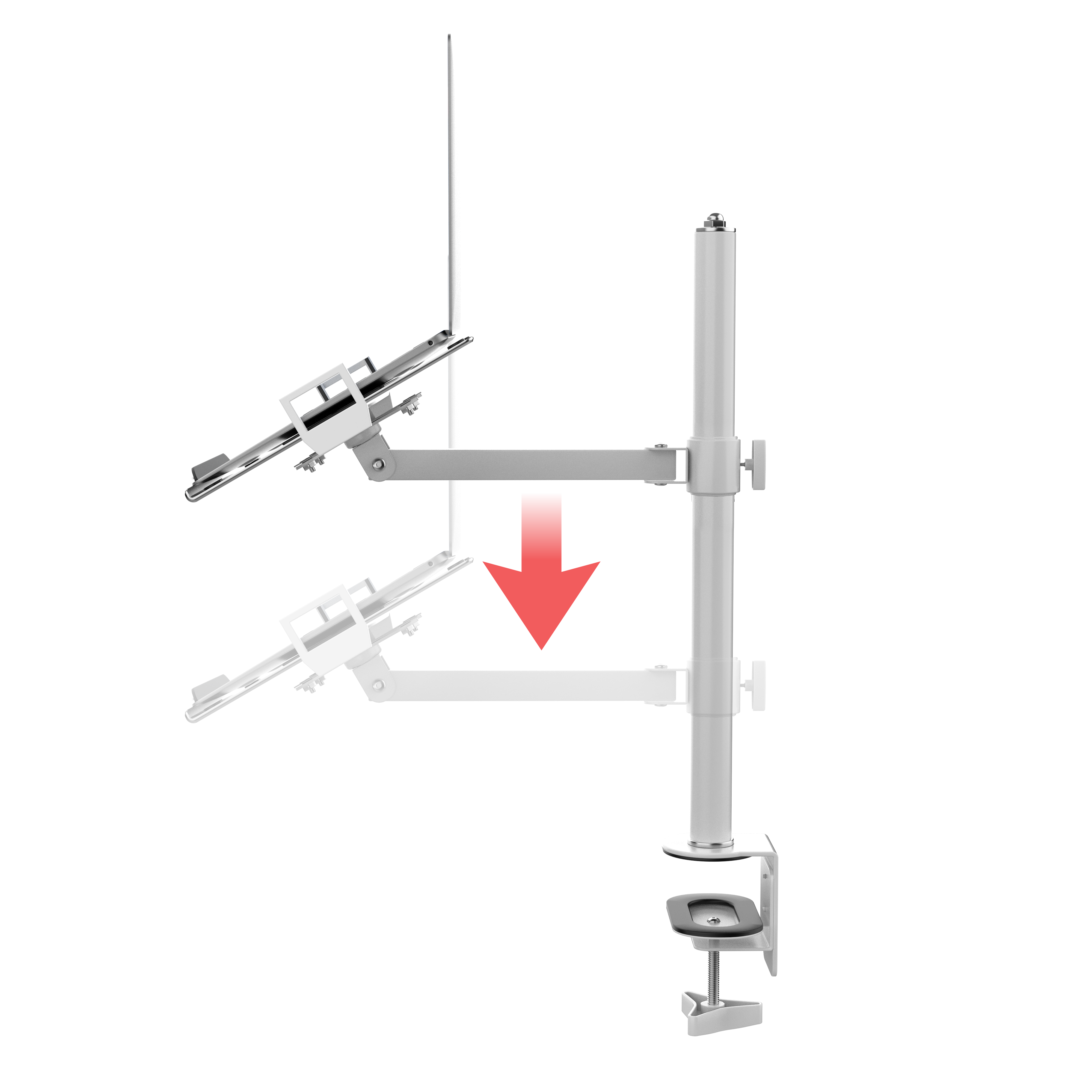Articulating Laptop Plate and Pole Clamp Mount