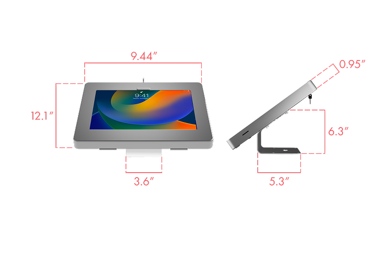 Curved Stand & Wall Mount with Enclosures (Silver)