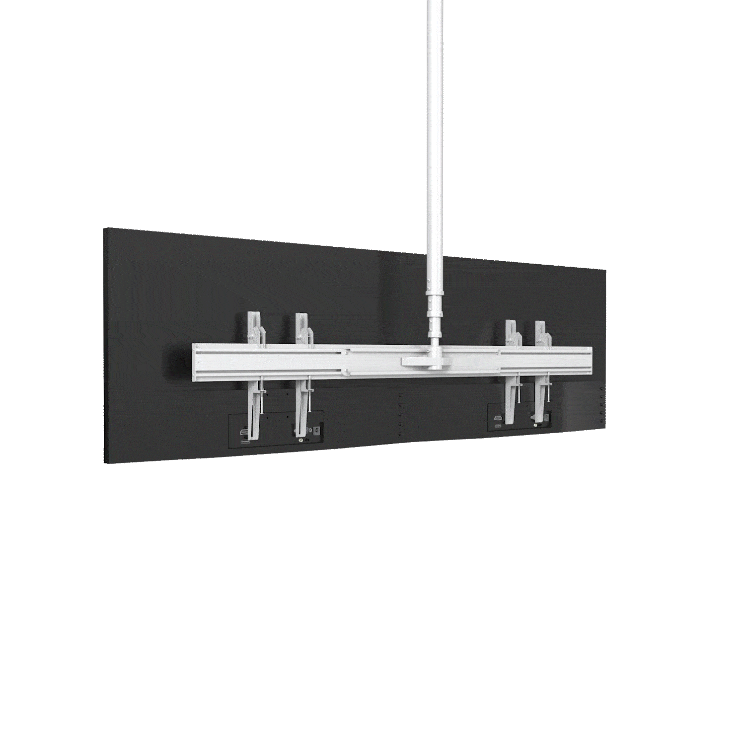 Dual Screen Side by Side Ceiling Mount Pole for 7ft Column of Unistrut