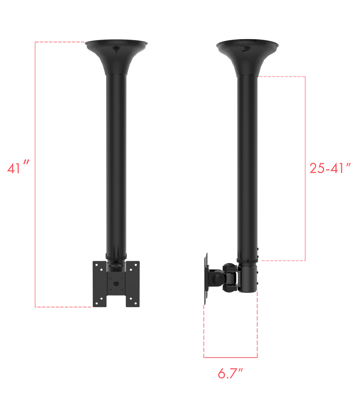 Height-Adjustable Ceiling Mount for Monitors and TVs