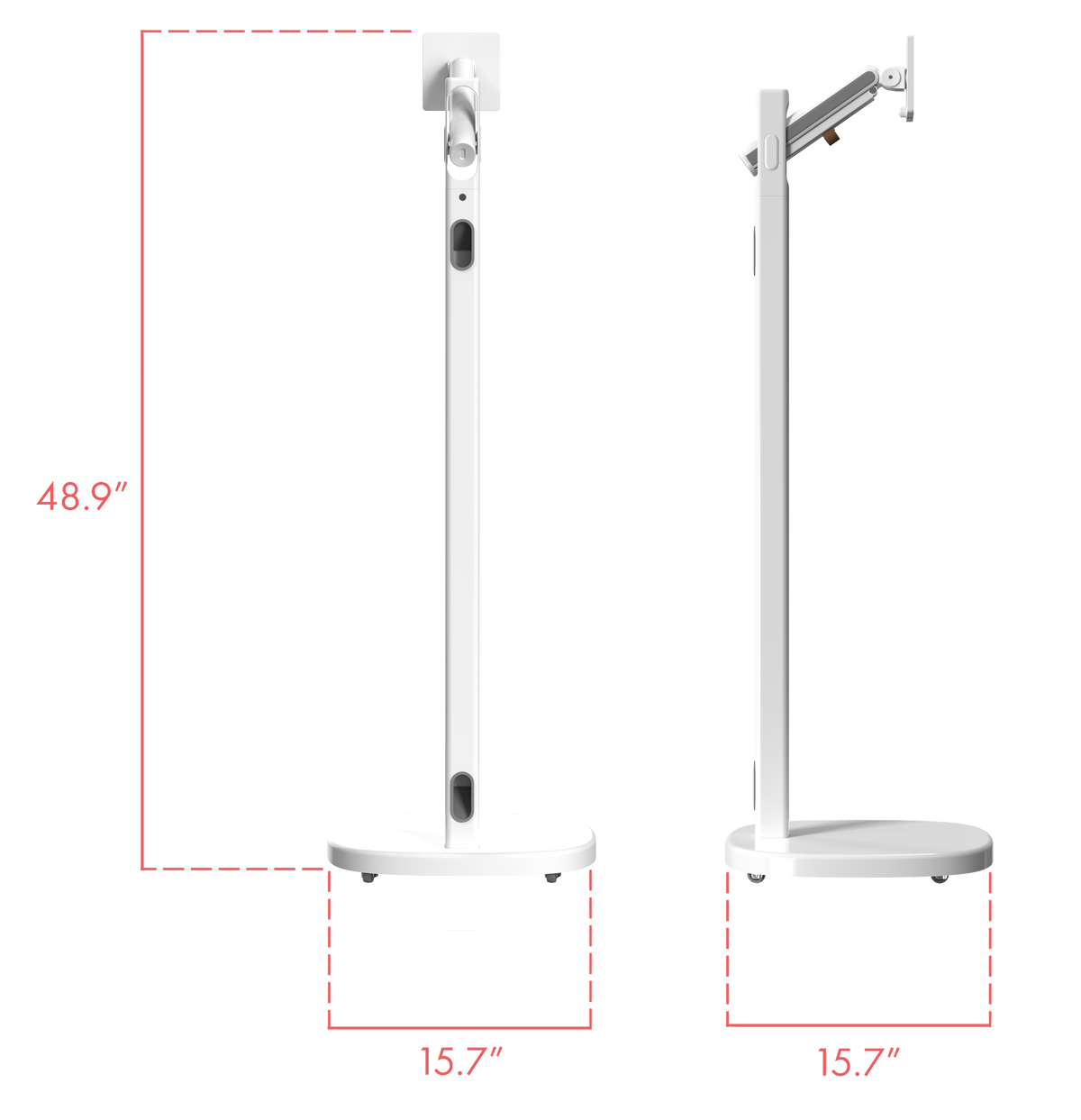 Mobile Rolling Spring Adjustable Floor Stand with Universal Security Enclosure