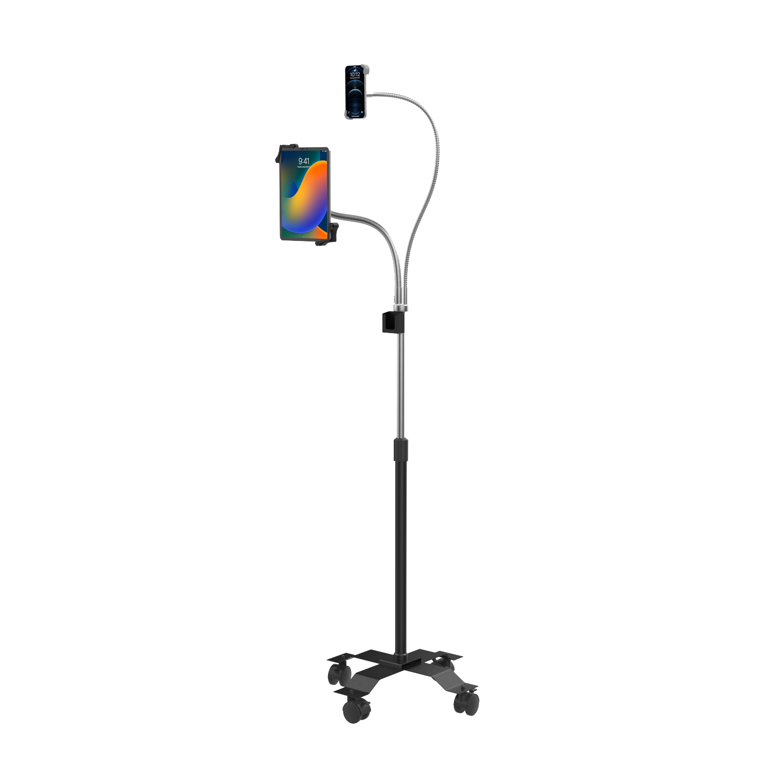 Compact Dual Gooseneck Floor Stand for Phone and 7-13-Inch Tablets CTA DIGITAL