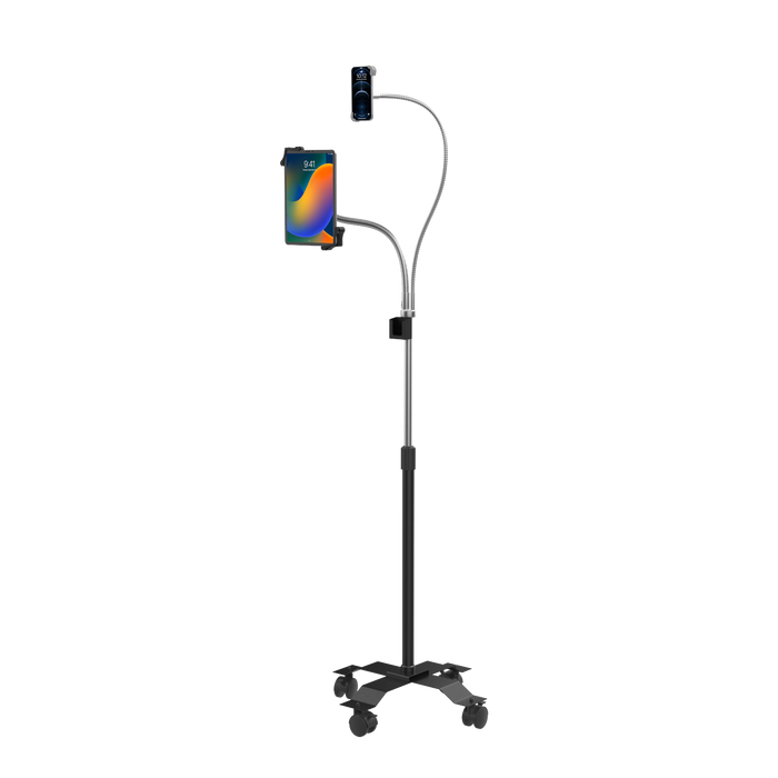 Compact Dual Gooseneck Floor Stand for Phone and 7-13-Inch Tablets CTA DIGITAL