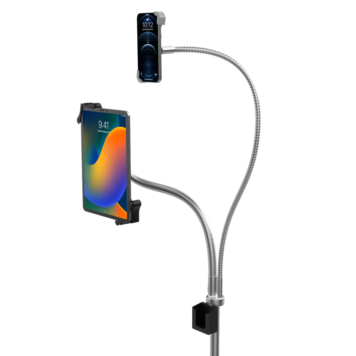 Compact Dual Gooseneck Floor Stand for Phone and 7-13-Inch Tablets CTA DIGITAL