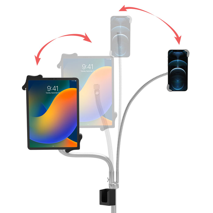 Compact Dual Gooseneck Floor Stand for Phone and 7-13-Inch Tablets CTA DIGITAL