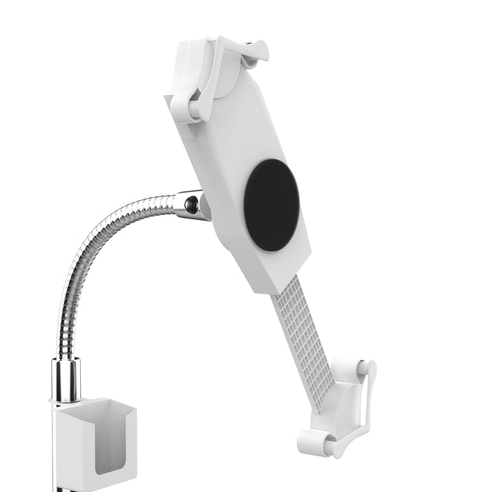 Compact Gooseneck Floor Stand with Accessories for 7-13-Inch Tablets (White) CTA DIGITAL