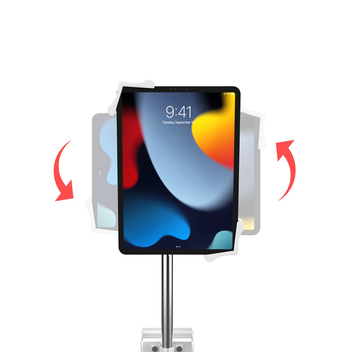 Compact Gooseneck Floor Stand with Accessories for 7-13-Inch Tablets (White) CTA DIGITAL