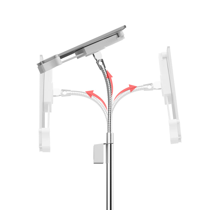 Compact Gooseneck Floor Stand with Accessories for 7-13-Inch Tablets (White) CTA DIGITAL