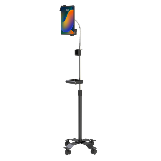 Compact Mobile Gooseneck Floor Stand with Handle for 7-13 Inch Tablets