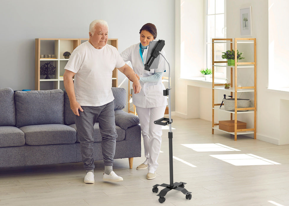 Compact Mobile Gooseneck Floor Stand with Handle for 7-13 Inch Tablets CTA DIGITAL