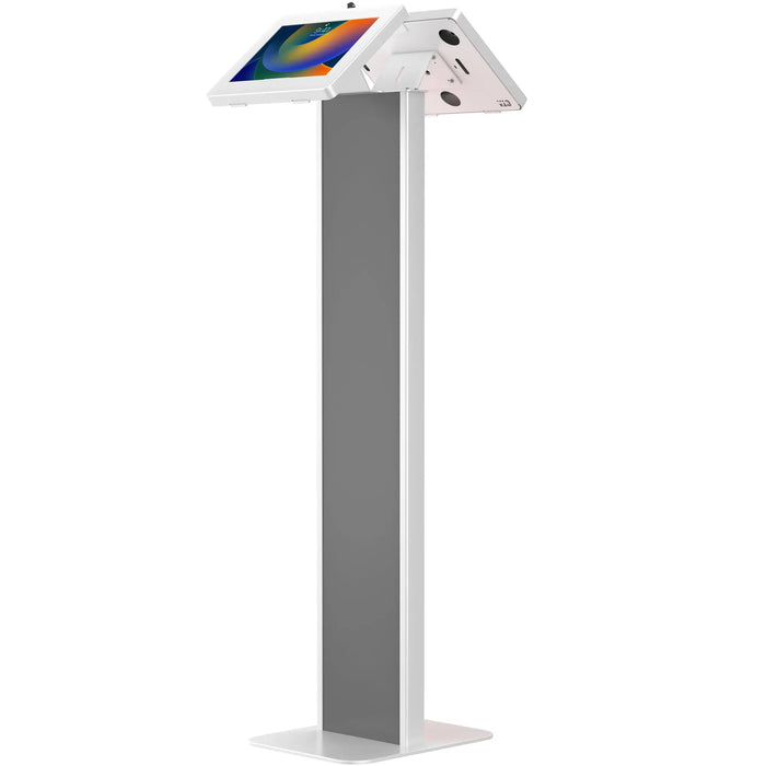 Customizable Dual Enclosure Locking Floor Stand Kiosk w/ Graphic Card Slot for Branding CTA DIGITAL