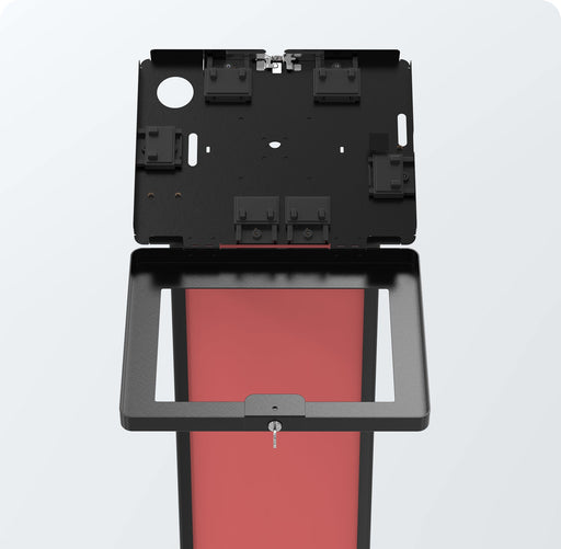 Customizable Premium Locking Floor Stand Kiosk w/ Graphic Card Slot for Branding CTA