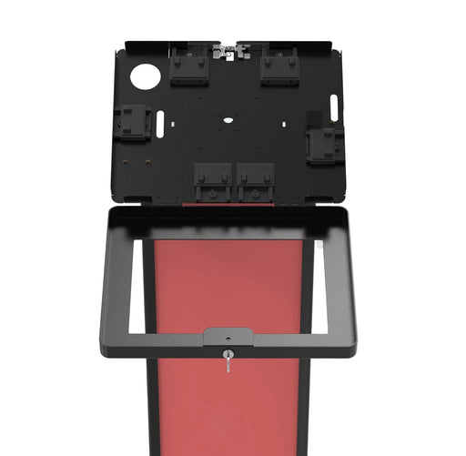 Customizable Premium Locking Floor Stand Kiosk w/ Graphic Card Slot for Branding CTA