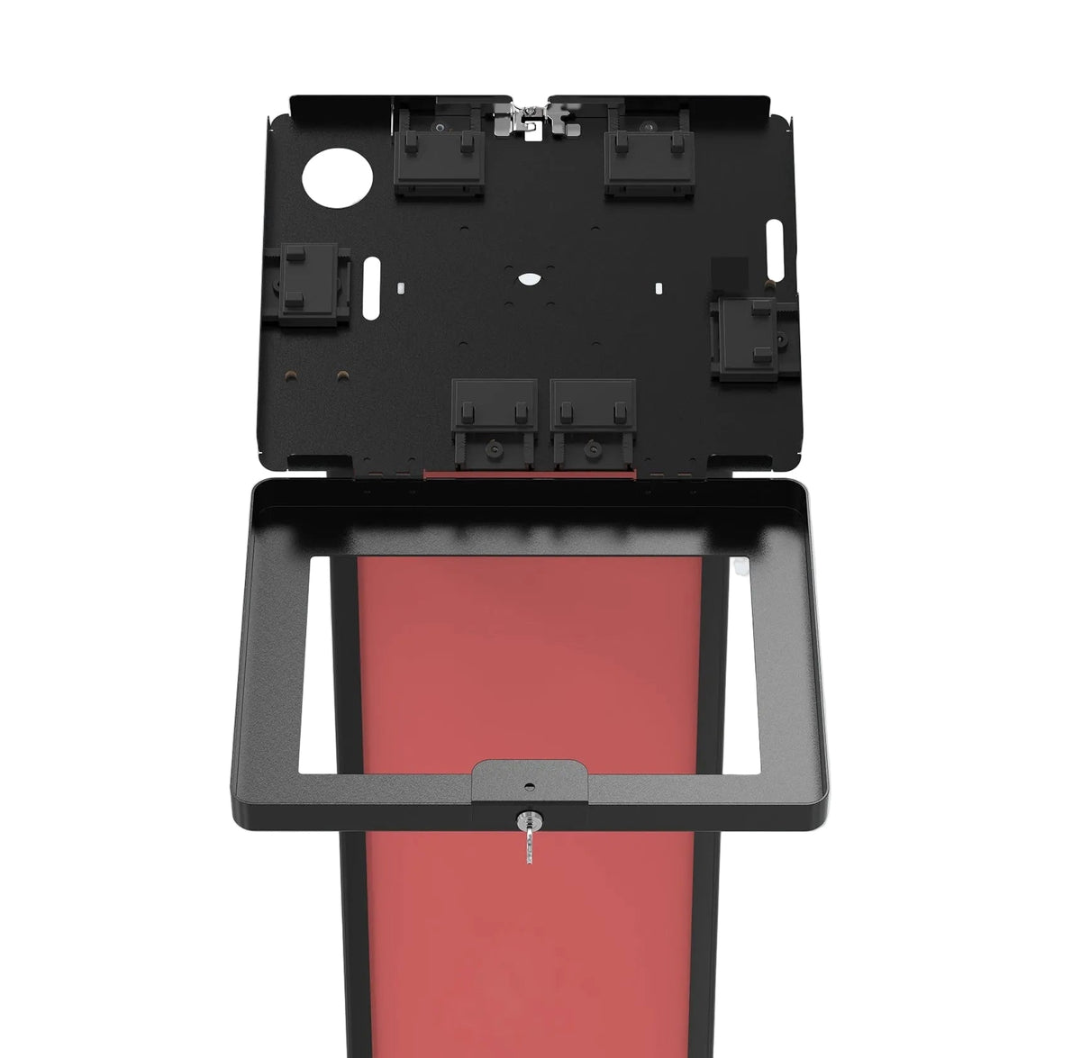 Customizable Premium Locking Floor Stand Kiosk w/ Graphic Card Slot for Branding CTA