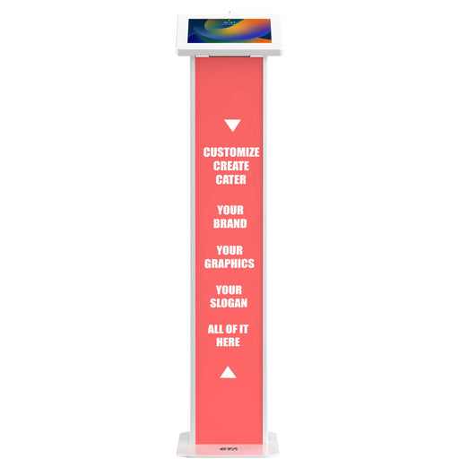 Customizable Premium Locking Floor Stand Kiosk w/ Graphic Card Slot for Branding CTA DIGITAL