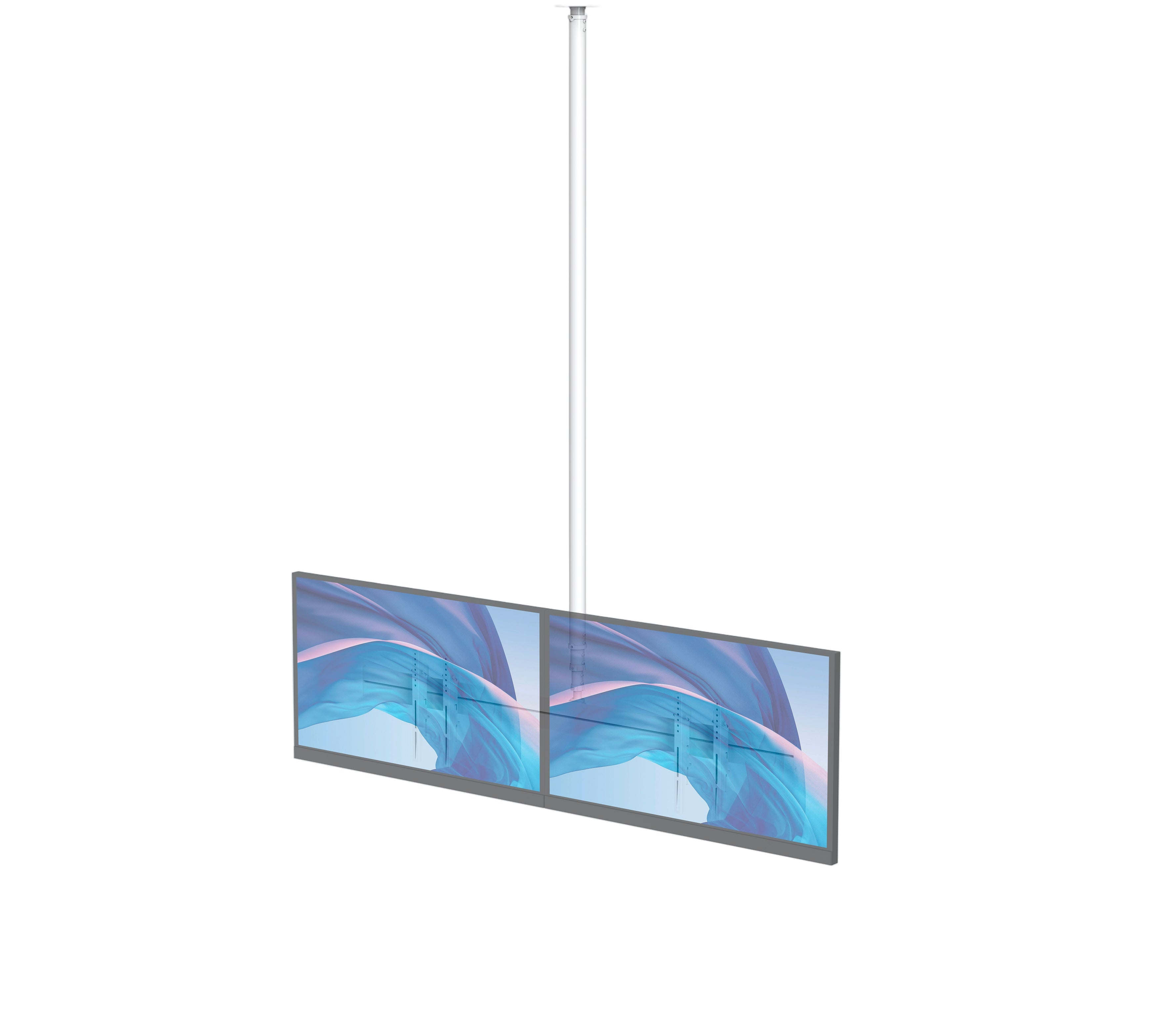 Dual Screen Side by Side Ceiling Mount Pole for 7ft Column of Unistrut CTA DIGITAL
