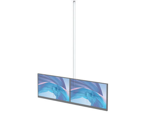 Dual Screen Side by Side Ceiling Mount Pole for 7ft Column of Unistrut
