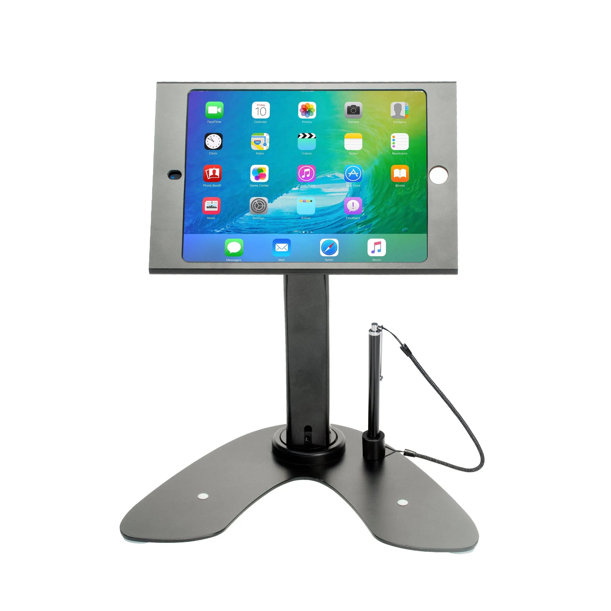 Dual Security Kiosk Stand with Locking Case and Cable