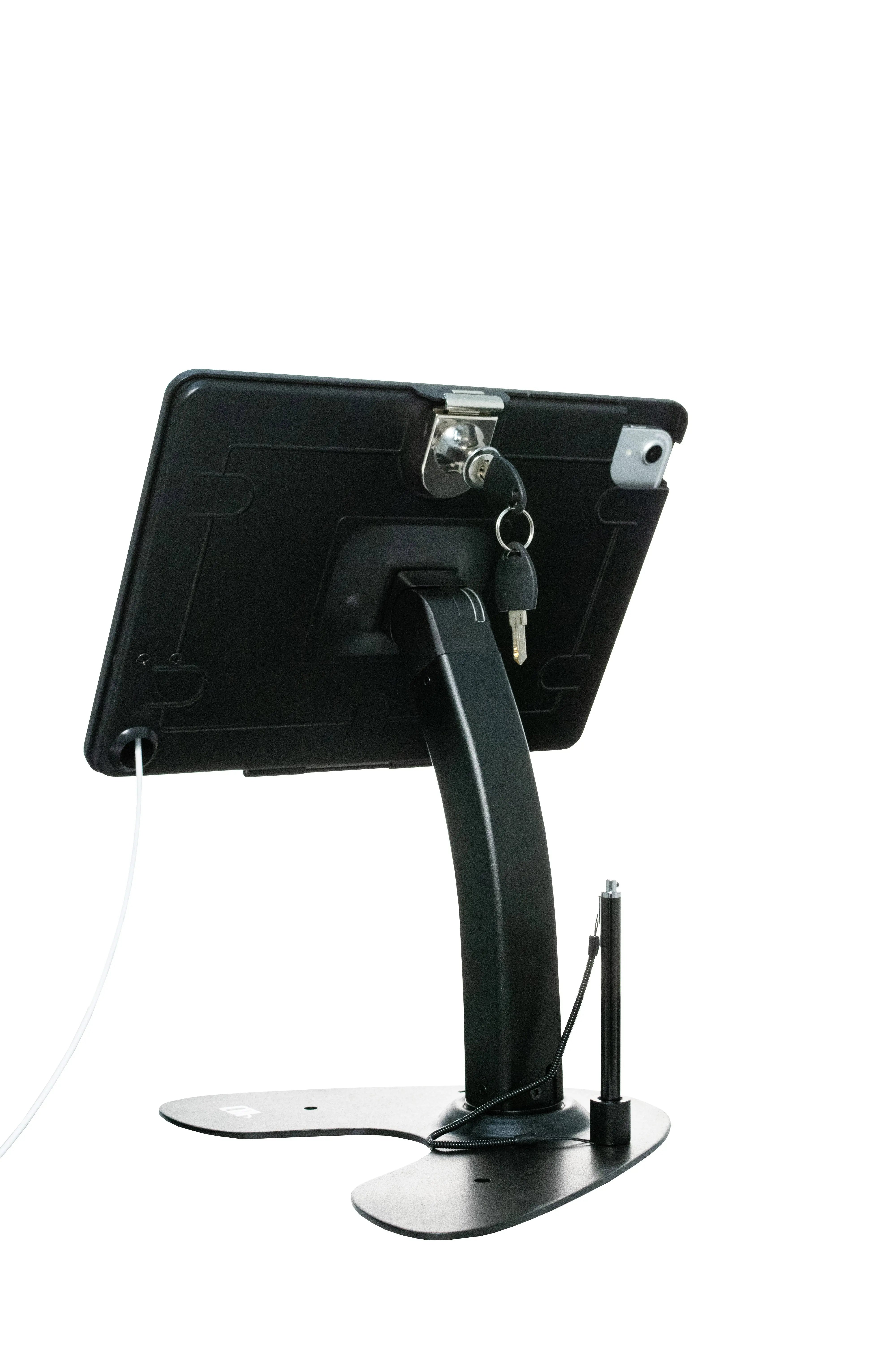 Dual Security Kiosk Stand with Locking Case and Cable