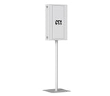 Dual-Sided Floor Stand for E-Paper Displays with Internal Compartment for External Batteries