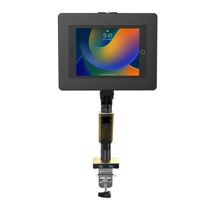 Gas Spring Clamp Mount with 2 USB Ports w/ Enclosure for Medium Size Tablets CTA DIGITAL