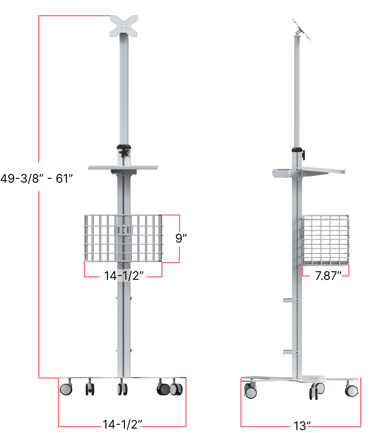Medical Floor Stand with VESA Plate