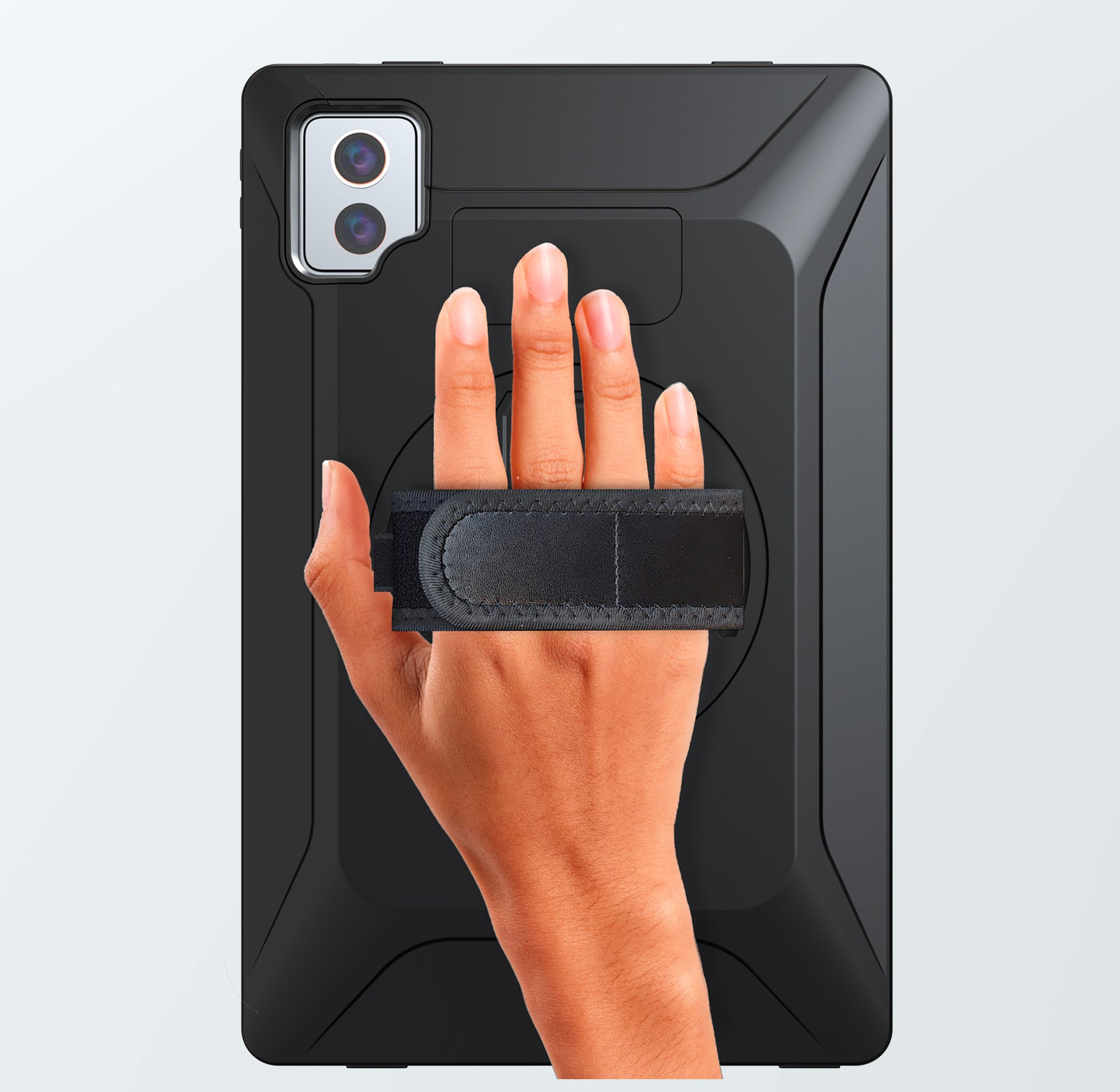 Built-In  Rotating Flexible Handstrap 