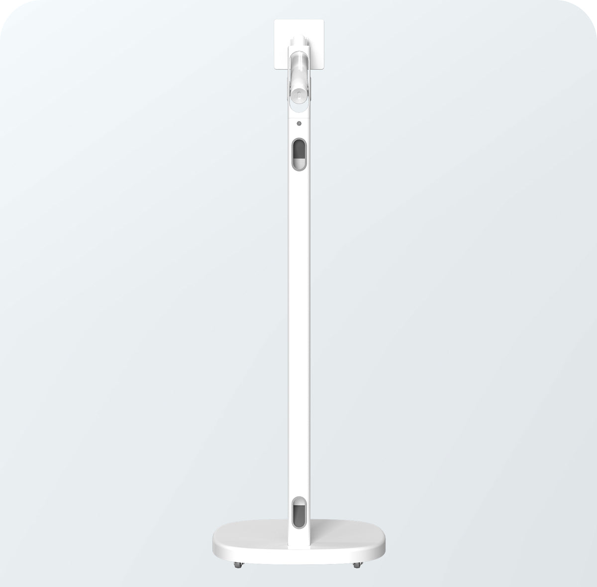 Spring Adjustable Floor Stand with Universal Security Enclosure for Large Tablets