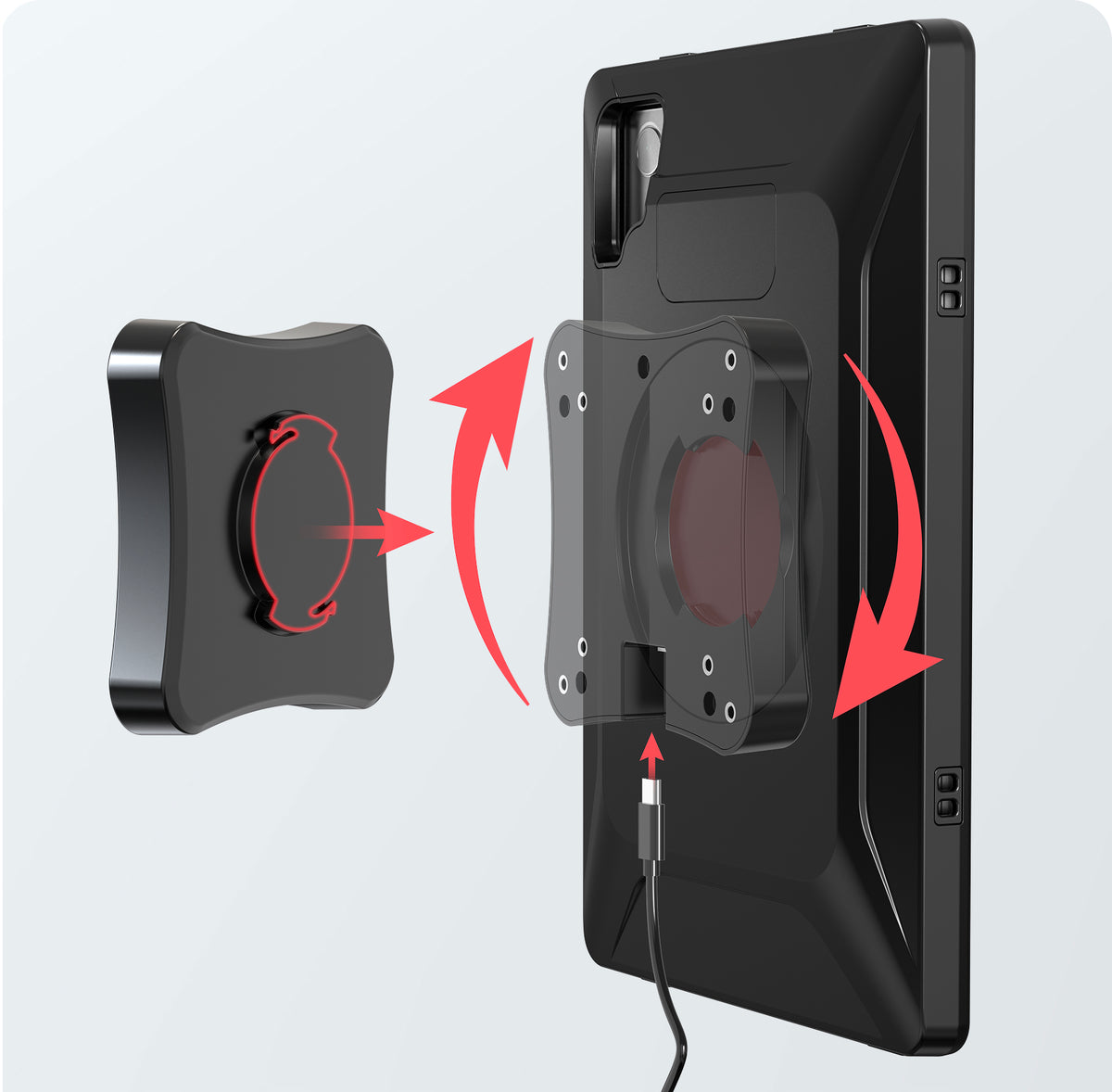 VersaGuard Twist Lock Protective Tablet Case and Dock with Wireless Inductive Charging for Lenovo K11