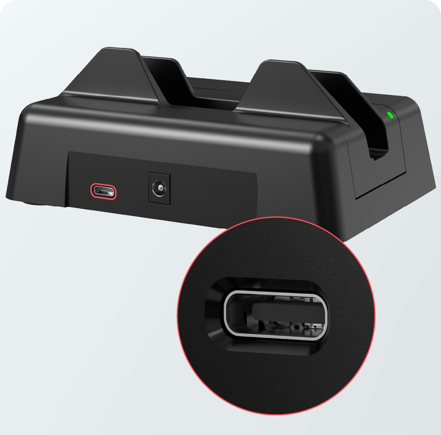 Rear USB-C port to charge 
a second device
