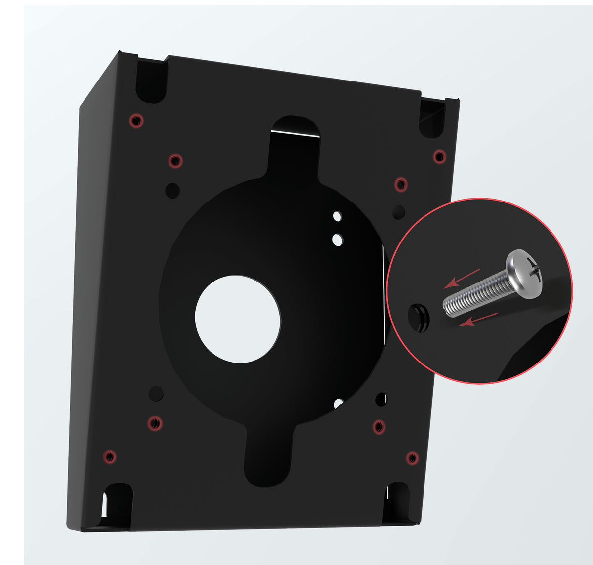 Premium Double VESA Wedge and Outlet / PoE Cover