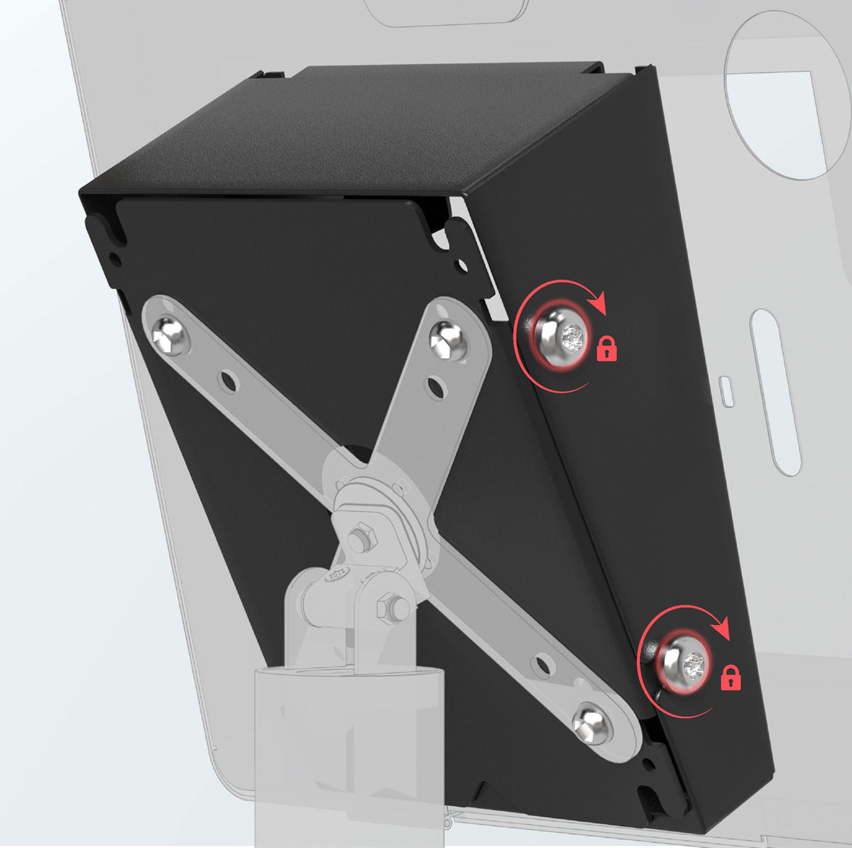 Premium Double VESA Wedge and Outlet / PoE Cover