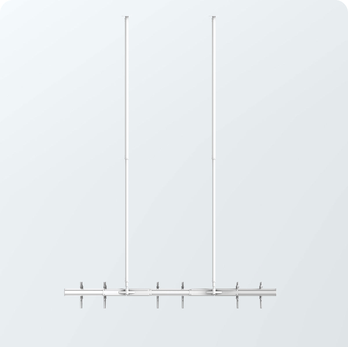 Triple Screen Dual Pole Ceiling Mount with 2 Columns of 7Ft Unistrut