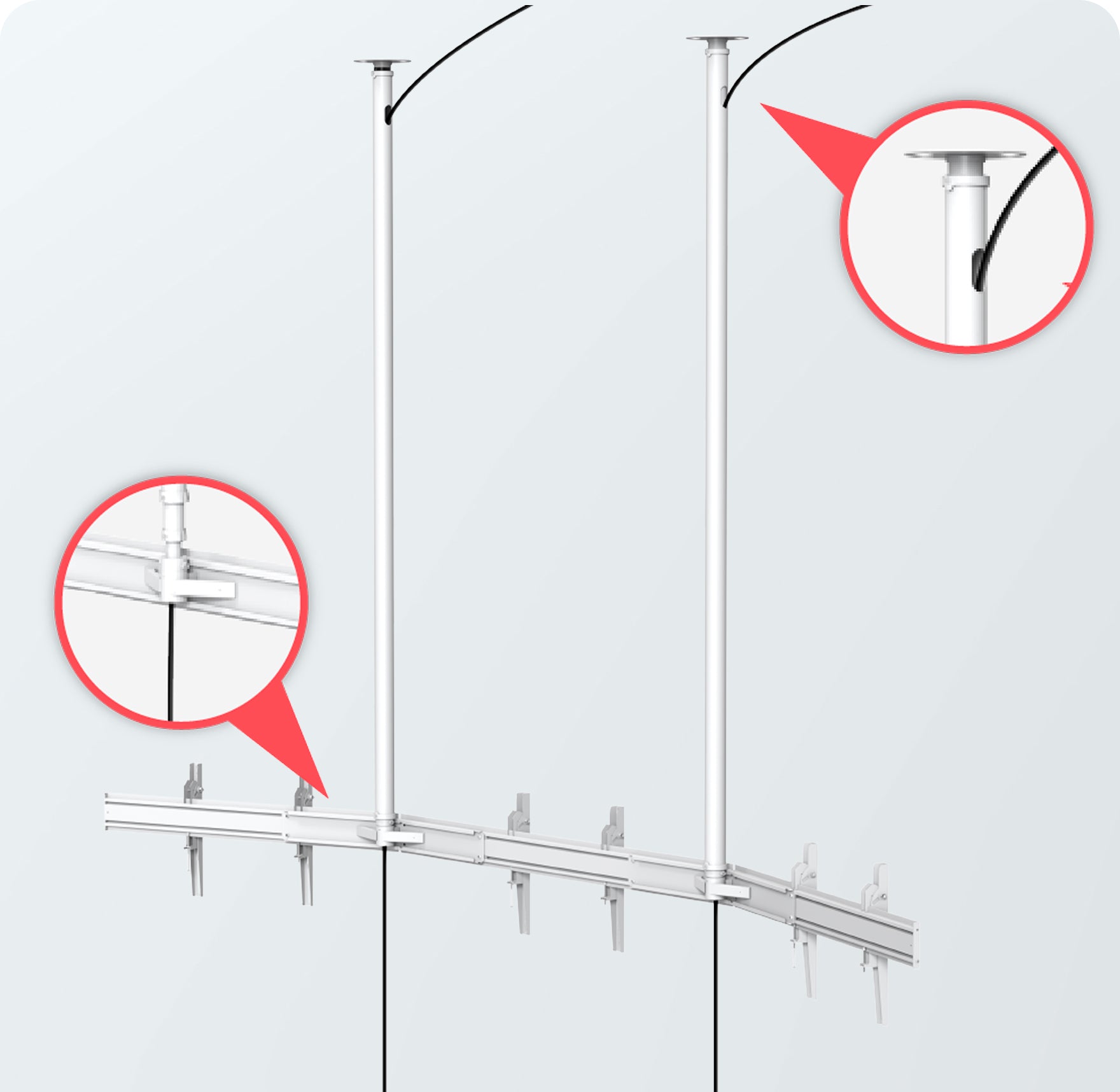 Cable Routing Through Pole Body