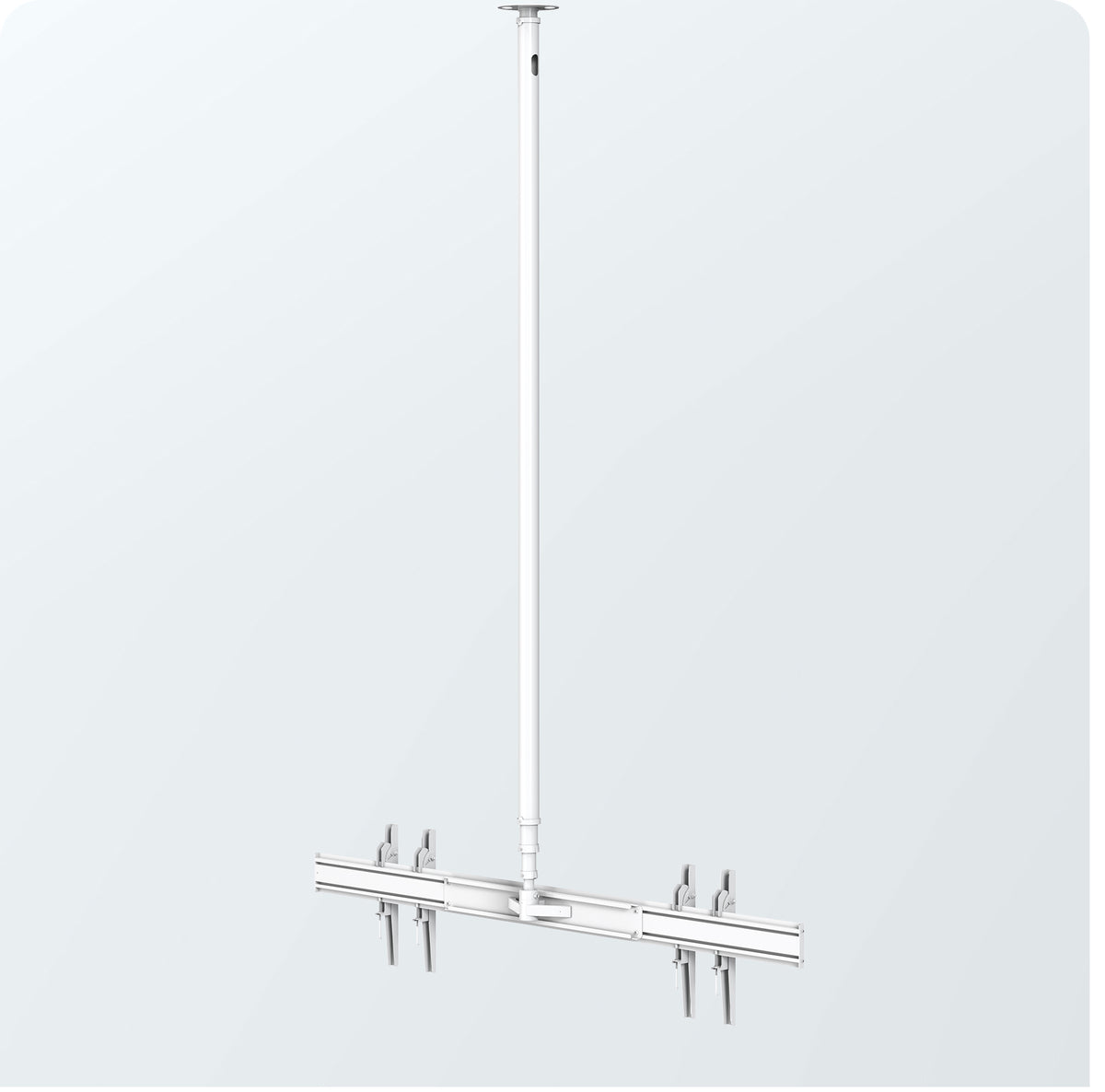Dual Screen Side by Side Ceiling Mount Pole for 7ft Column of Unistrut