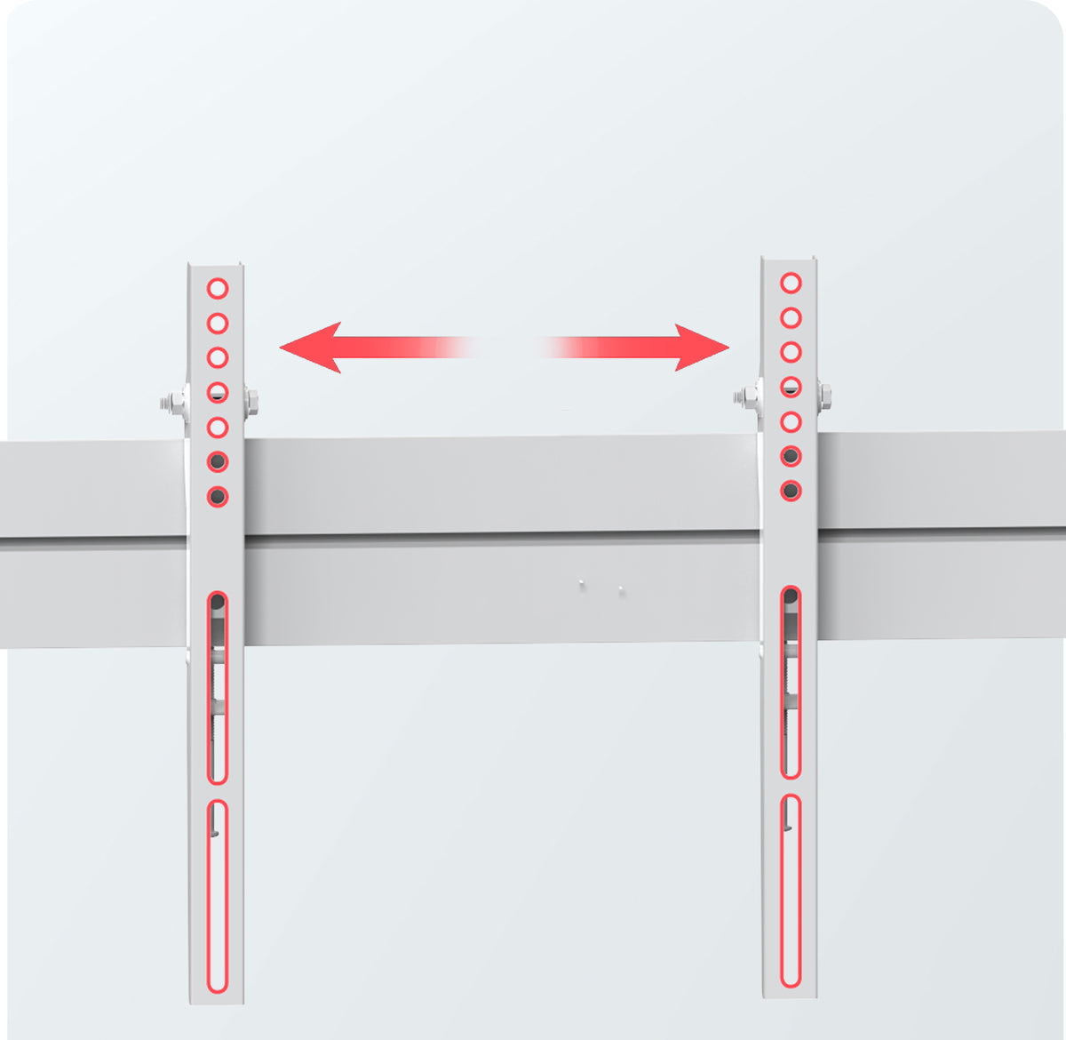 Dual Screen Side by Side Ceiling Mount Pole for 7ft Column of Unistrut