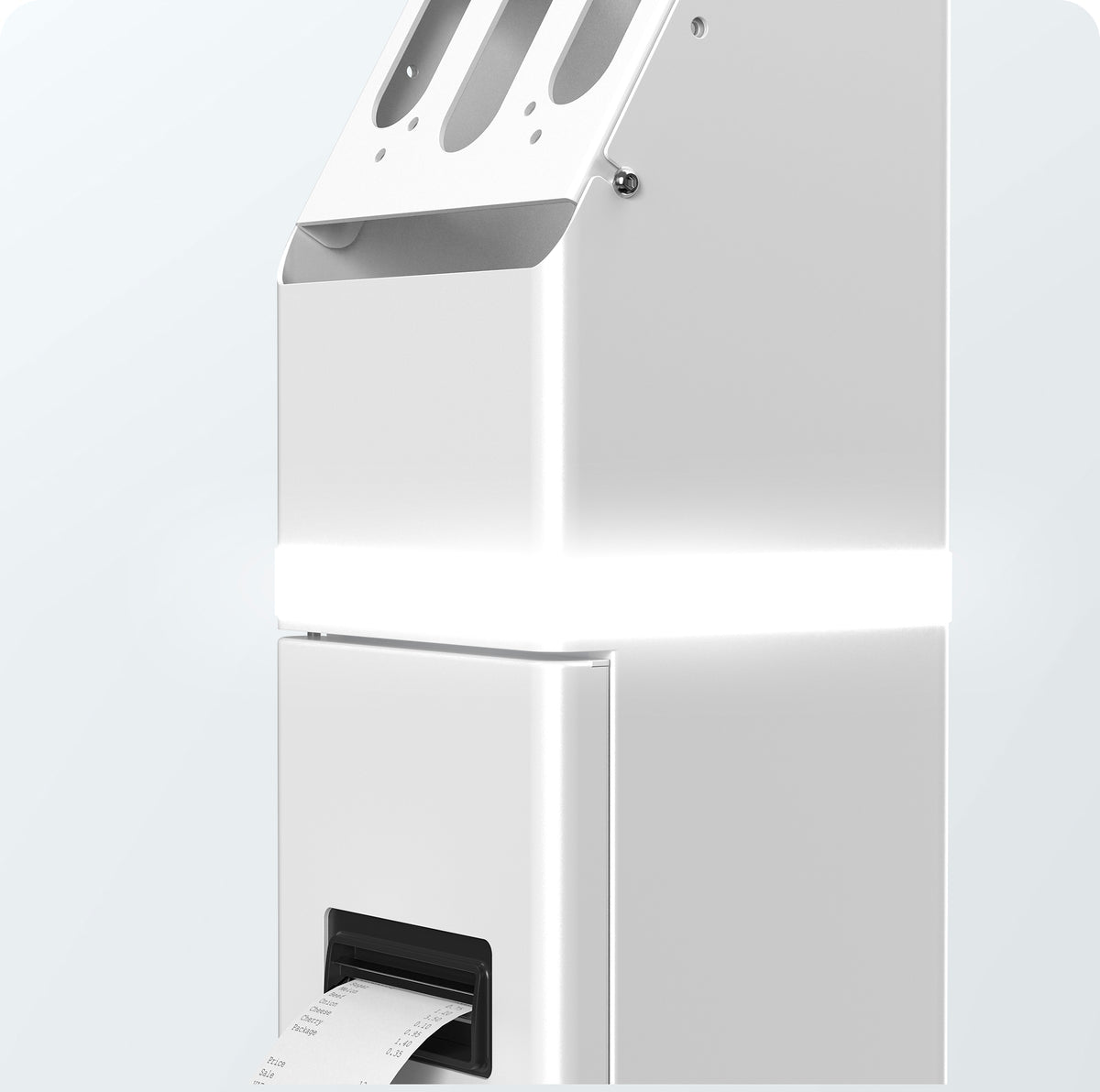 35" Interactive Kiosk Floor Stand with LED Light and Printer Compartment