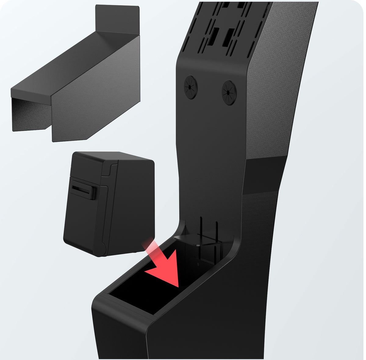 Sleek Floor Stand with Printer Slot for Touchscreen Monitors and Other Displays