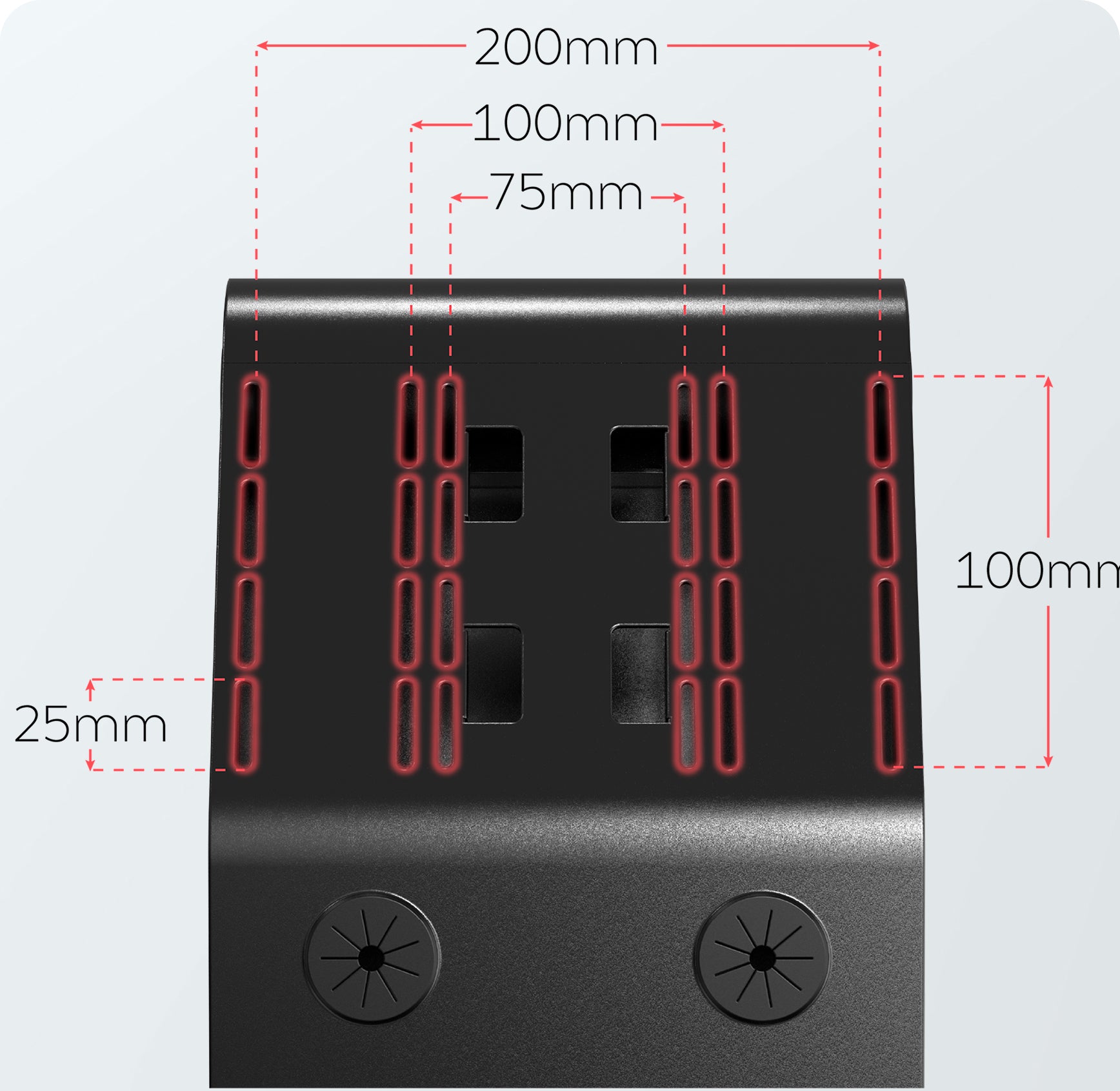 Works Seamlessly with VESA
Compatible Monitors 