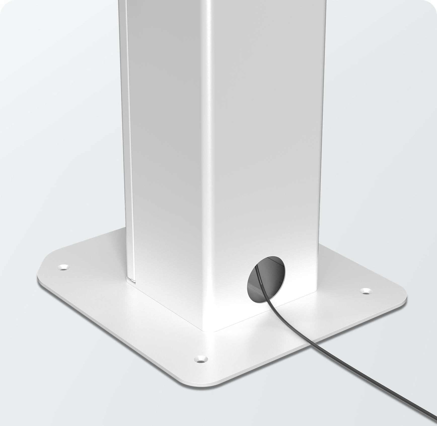 Cable routing design through body of stand