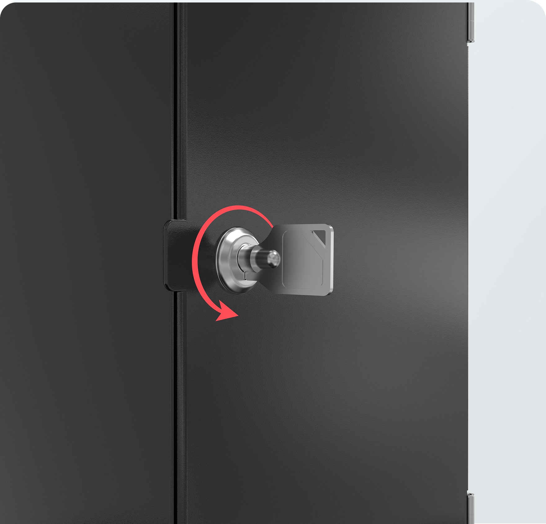 Lock and key Access Panel 
Storage and Cable Management