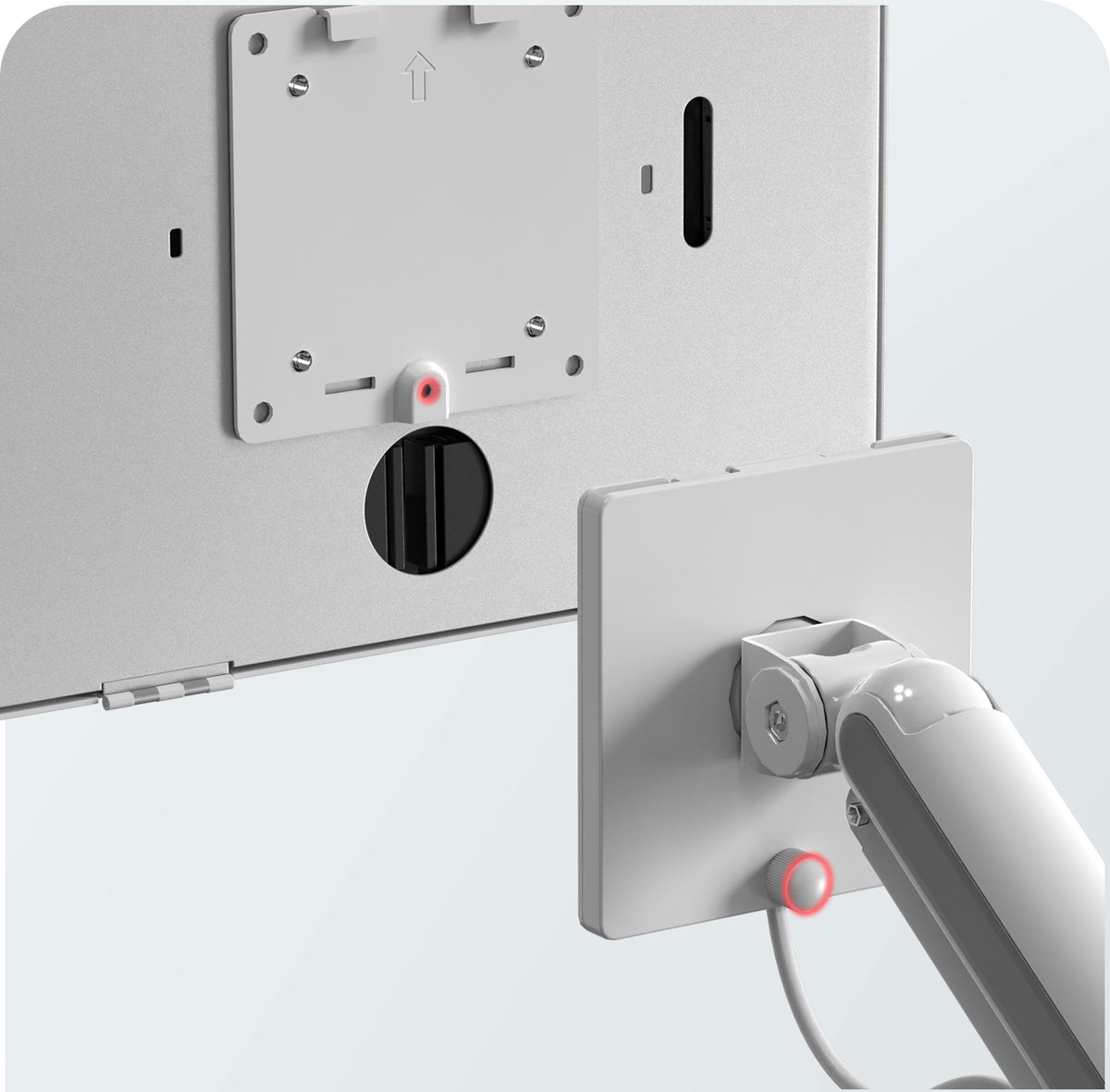 Spring Adjustable Floor Stand with Universal Security Enclosure for Large Tablets