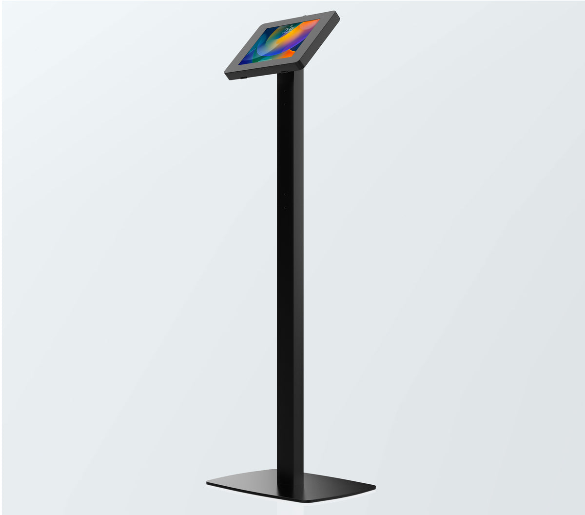 Premium Thin Profile Floor Stand with Large Universal Security Enclosure