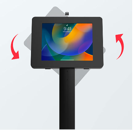 Premium Thin Profile Floor Stand with Large Universal Security Enclosure