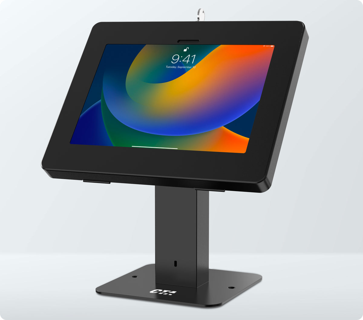 Sleek Rotating Desk Mount with Security Enclosure