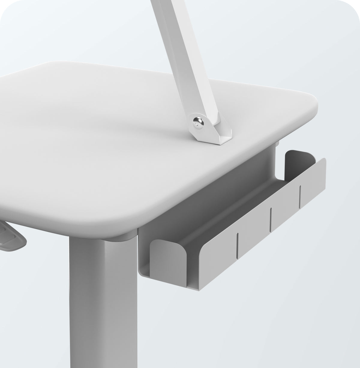Height-Adjustable Rolling Medical Workstation Cart with VESA Plate